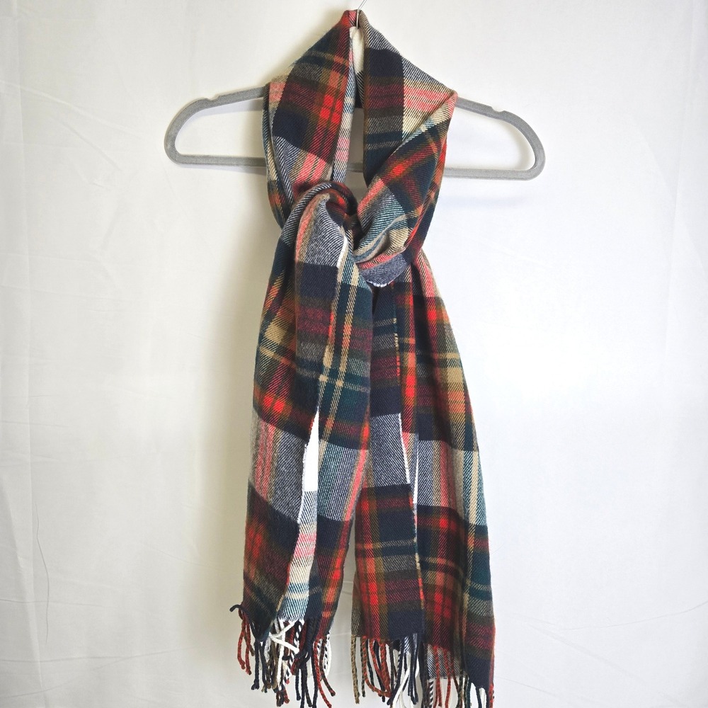 J. Crew Factory Classic Plaid Scarf, Fringe, Acrylic, 76" x 24", One Size, H2853